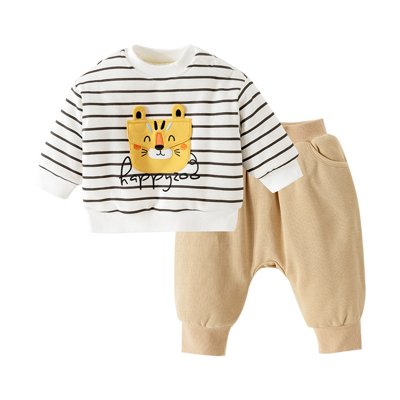 의 세트 가을과 겨울 두꺼운 소년의 두 조각 세트 면 남자  의 땀 바지 세트 따뜻한 겨울 옷