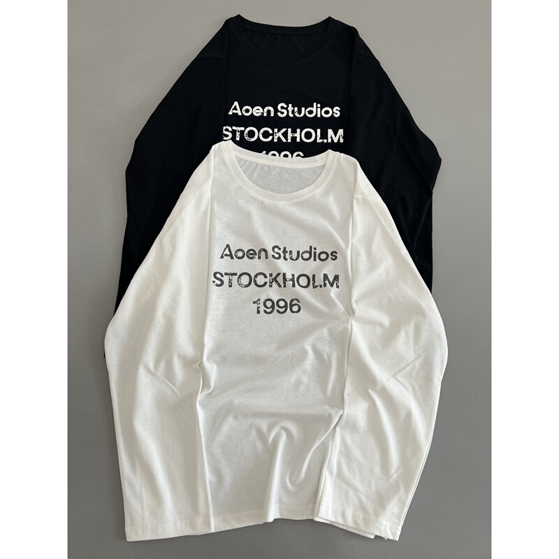 1996 Letter Print Long-Sleeve T-Shirt for Women, Round Neck Casual Niche Top, Trendy Versatile Base Shirt Tee 1996 Letter Print Long-Sleeve T-Shirt for Women, Round Neck Casual Niche Top, Trendy Versatile Base Shirt Tee