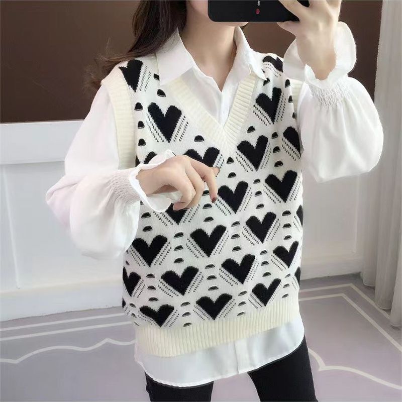 Vest Jacket Spring Outer Wear 2025 New Knitted Women's Autumn and Winter Sweater Korean V-Neck Loose Outer Wear