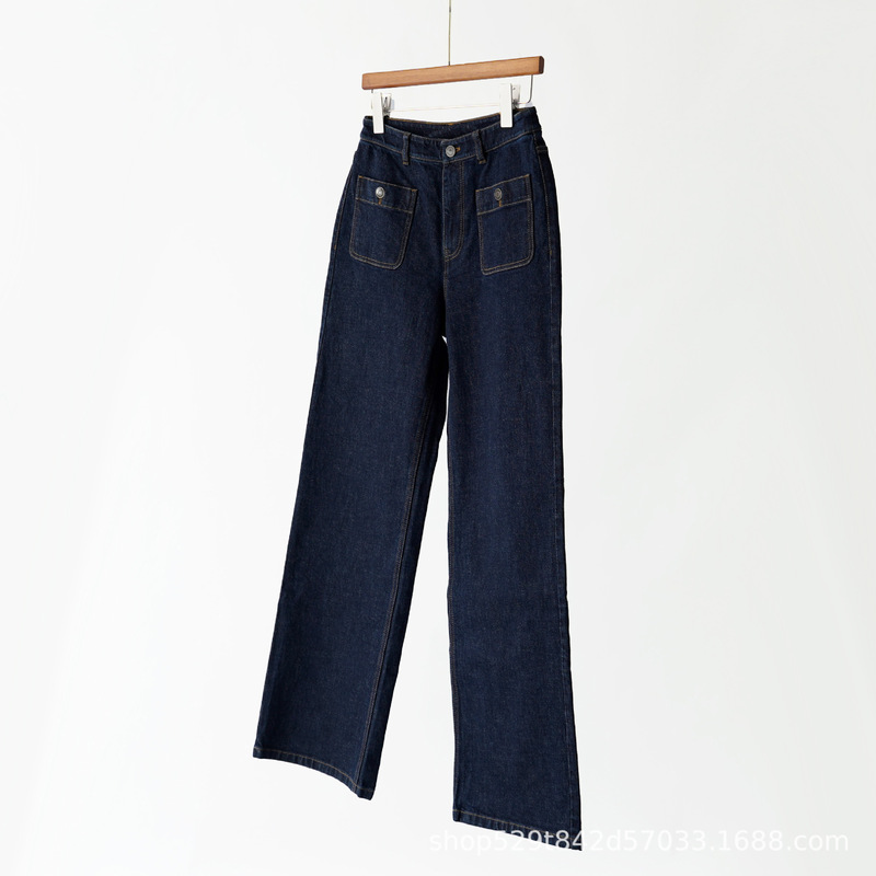 Zhi+ Yuan Factory Material! g on 2.9K+2025 Autum New Cotton Stretch Denim Retro Straight Jeans for Women