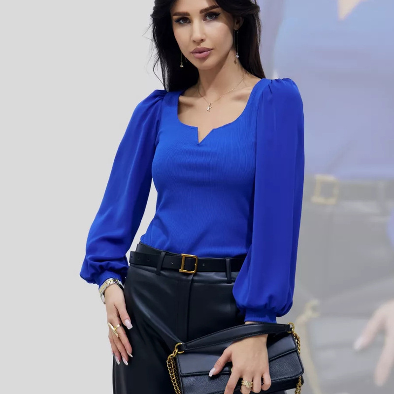 Нарядная блузка длинным elegant commuter T-shirt top Нарядная блузка длинным elegant commuter T-shirt top
