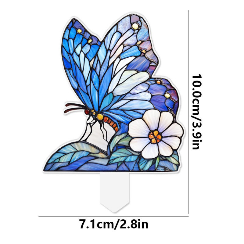 跨境新款2D亚克力盆栽花盆栽装饰插件户外草坪装饰植物摆件|undefined