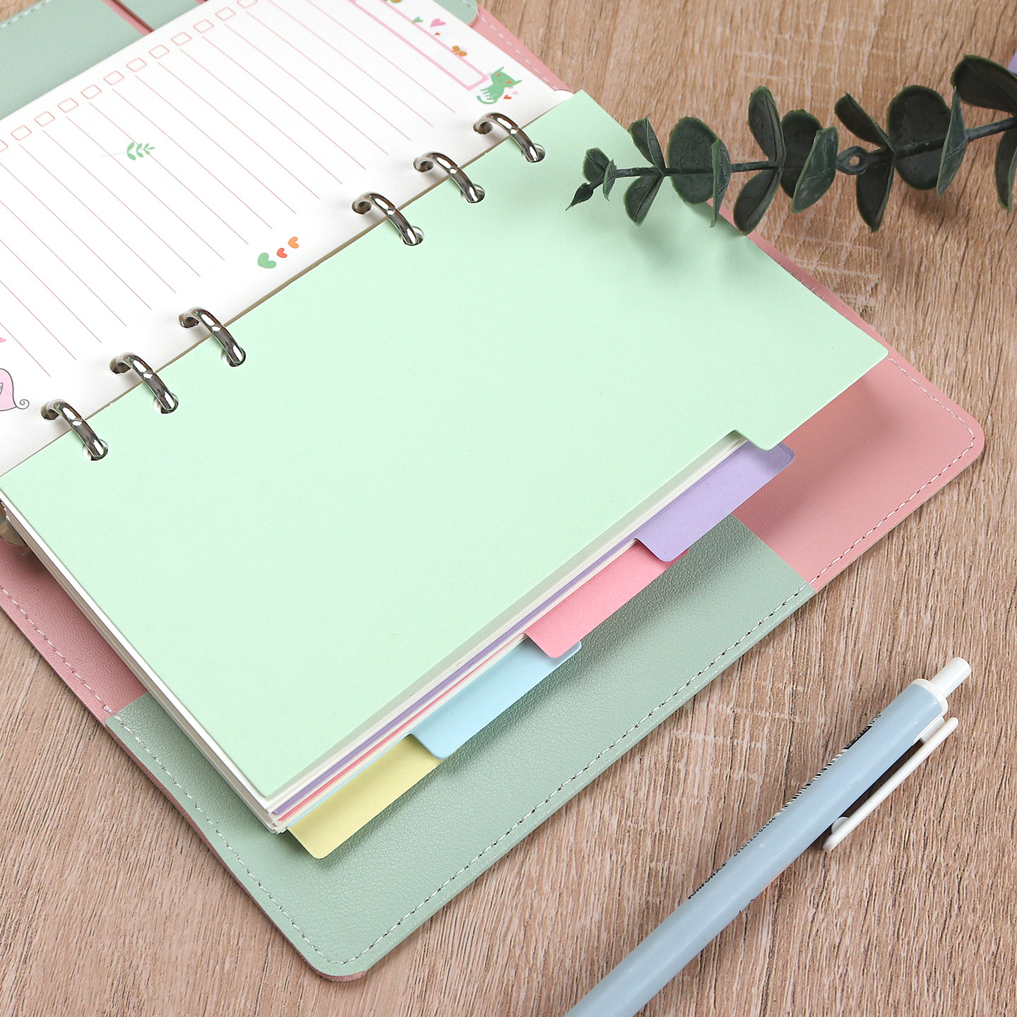 A6A5 índice de color de 6 agujeros en el núcleo de la página divisoria general al por mayor cuaderno de cuaderno de trabajo especial 230g