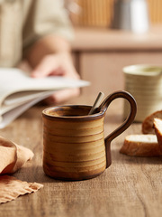 Vintage American-style ceramic coffee cup, rustic mugs, women's 2023 new design water cup, breakfast cup, men's