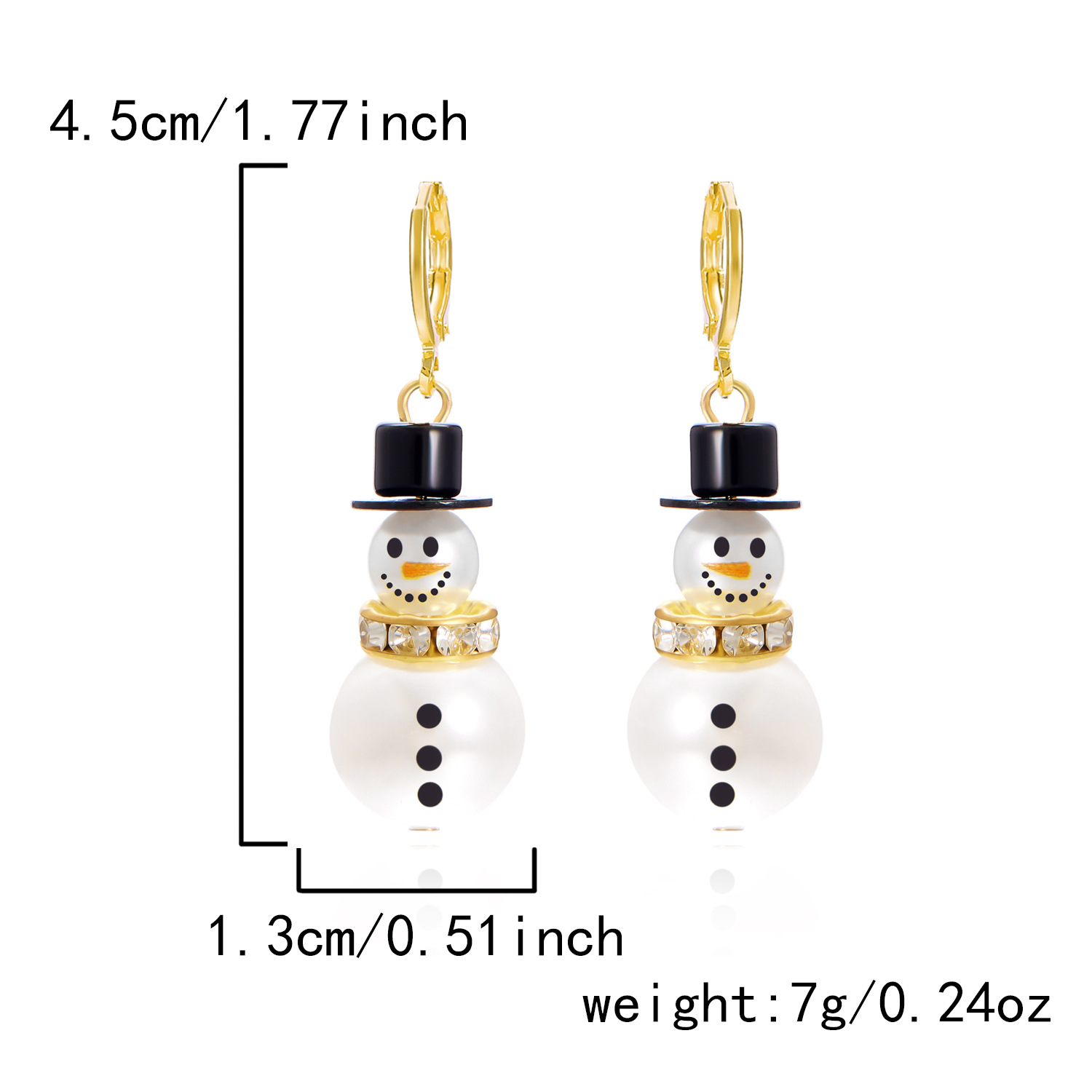 Europa y los Estados Unidos transfronterizos de Navidad auriculares de moda versátil imitación de perlas de Navidad muñeco de nieve pendientes de diamantes lindos pendientes de dibujos animados