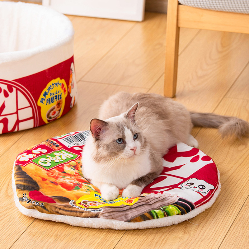 Winter Warm Noodle Cat Bed Enclosed Pet Sleeping Bag Removable_voghion.com