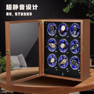 Nine-epitope high-grade wooden automatic watch shaker mechanical watch rotating placer storage box shaker