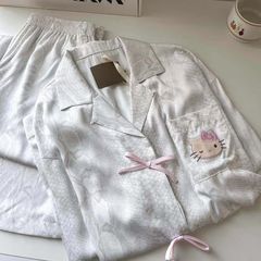 可爱卡通Kitty短袖睡衣女夏季薄款休闲宽松舒适短裤家居服套装
