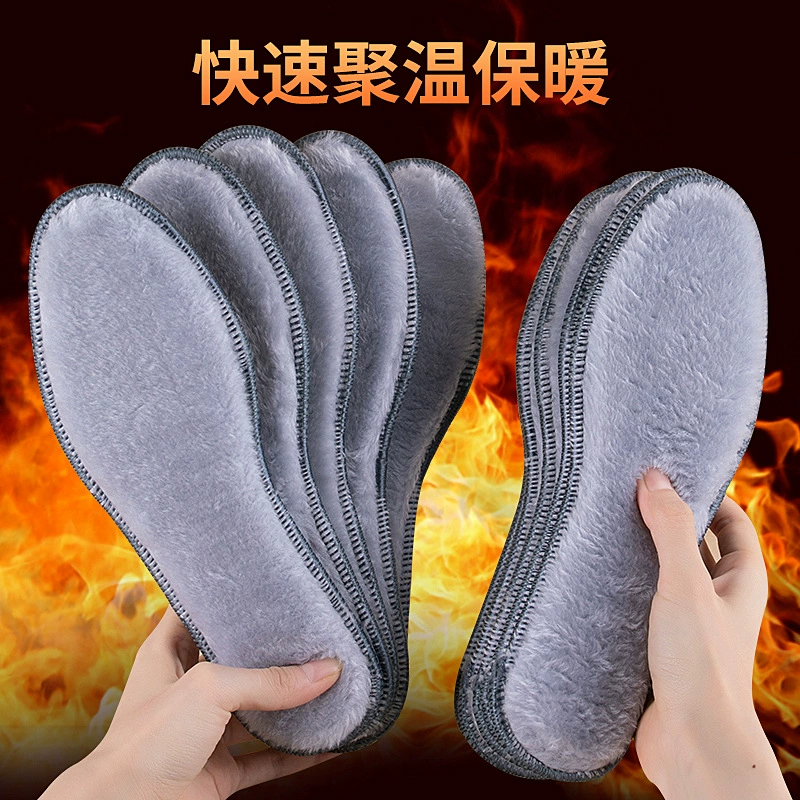 Альпака бархатная утолщенная стелька на флисовой подкладке зимняя плюшевая стелька Мужская и Женская Теплый дезодорант дышащая Спортивная Удобная стелька