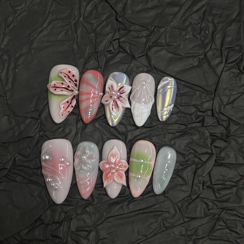 European and American Cross-Border Handmade Wearable Nails, Personalized Carved Manicure Patches, High-End Spring and Summer Wholesale European and American Cross-Border Handmade Wearable Nails, Personalized Carved Manicure Patches, High-End Spring and Summer Wholesale