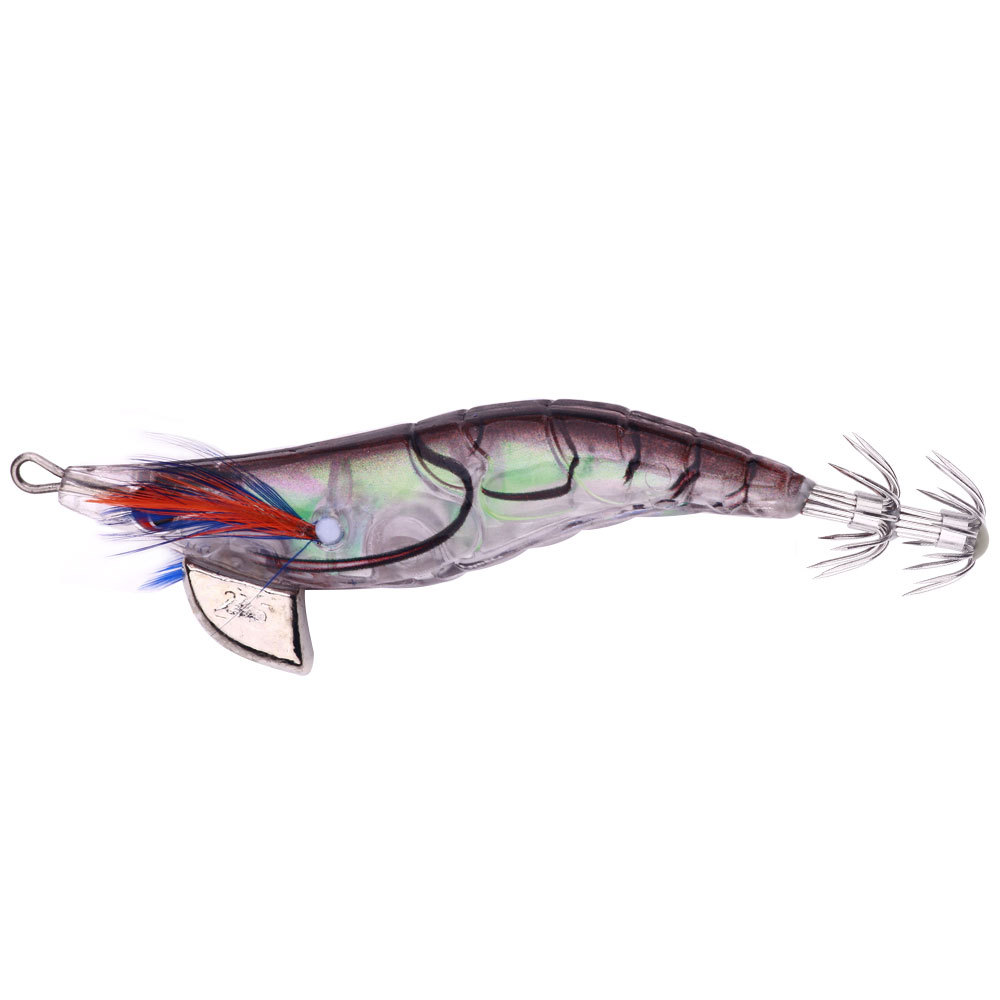 New Luya fake bait squid needle wood shrimp fake bait 2.5# slow sinking wood shrimp squid hook bionic bait sea fishing bait 5