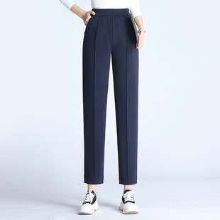 Spring Cross-border New High Waist Straight Pants Women's Smoke Tube Pants Large Size Stretch Waist Pants Women's Commuter Casual Pants