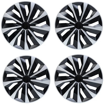 Wholesale 12inch / 13inch / 14inch Hub cover - 12inch-silver-and-black-set-of-4