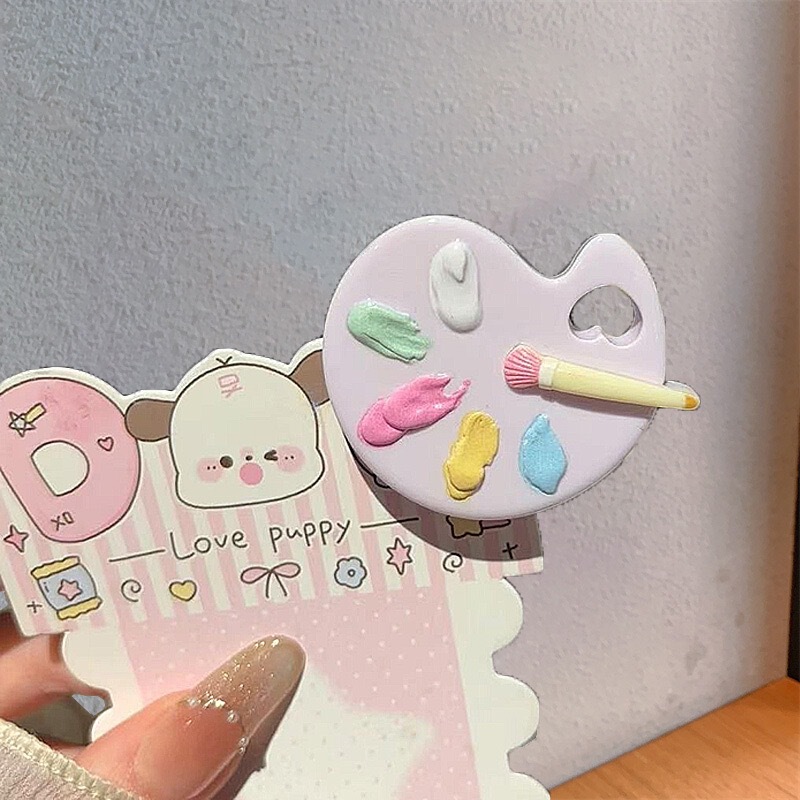 かわいいシミュレーションパレットヘアピン、甘い女の子のミニお絵かきボードカモノハシクリップ、春夏の新しい多用途のインターネットセレブヘアアクセサリー|undefined