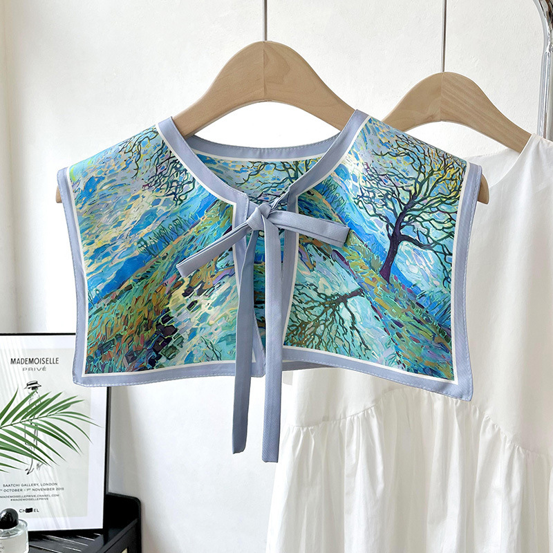 Nuevo chal protector solar de verano de las mujeres al aire libre con aire acondicionado decoración de la habitación chaleco de protección del cuello pequeña bufanda falsa bufanda anudada