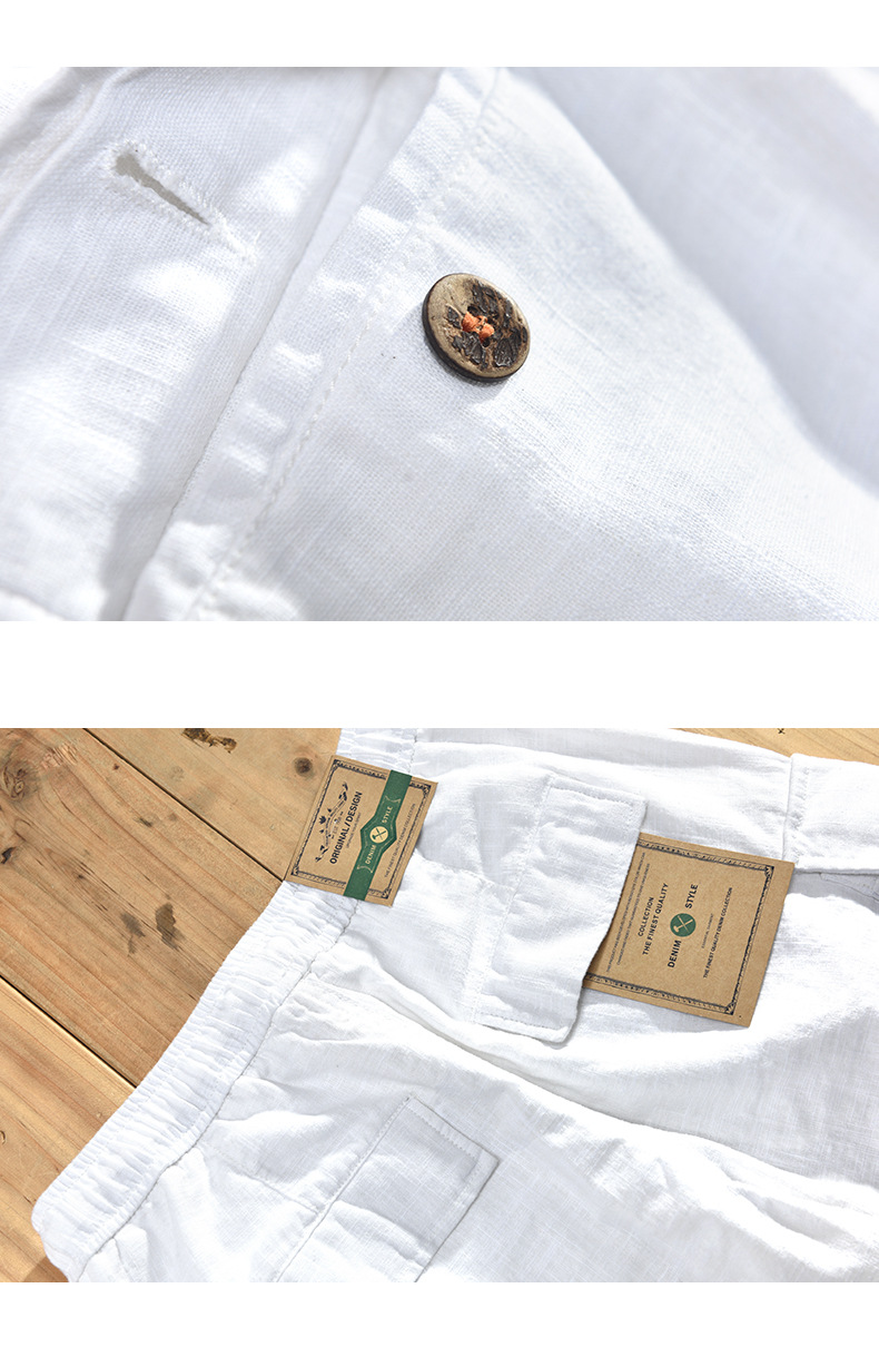 Men's Casual Multi-Pocket Linen Shorts 4