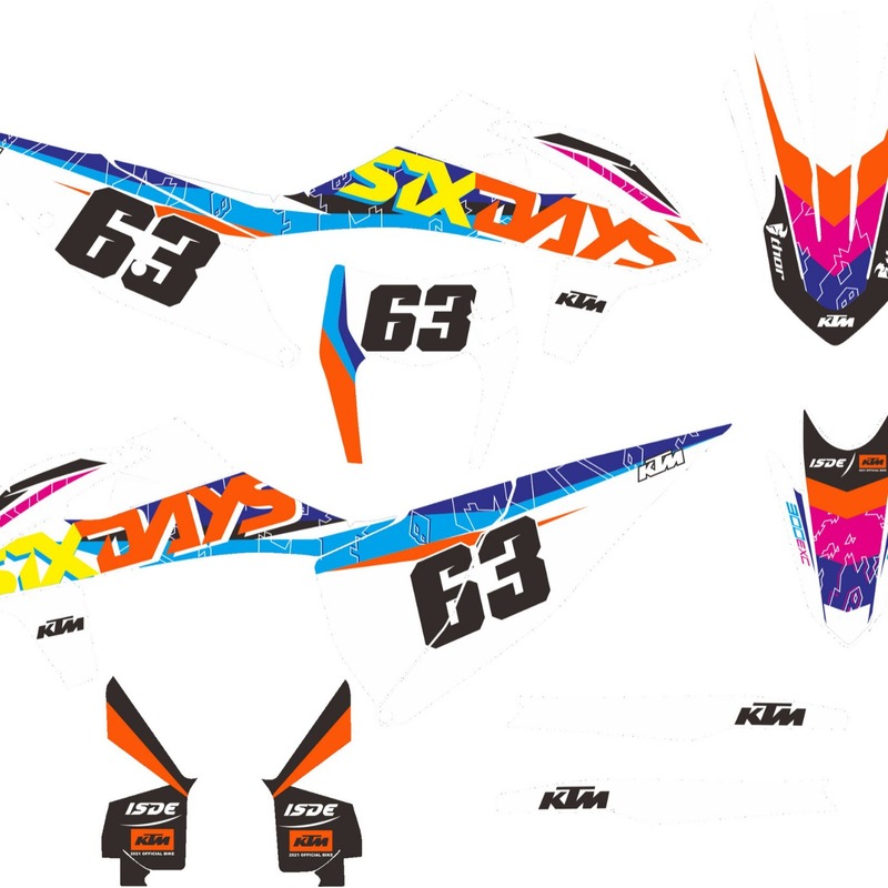 KTM250EXCF ステッカーデカールプリントステッカーフィルム Gaosai モトクロスステッカーレーザーに適しています|undefined