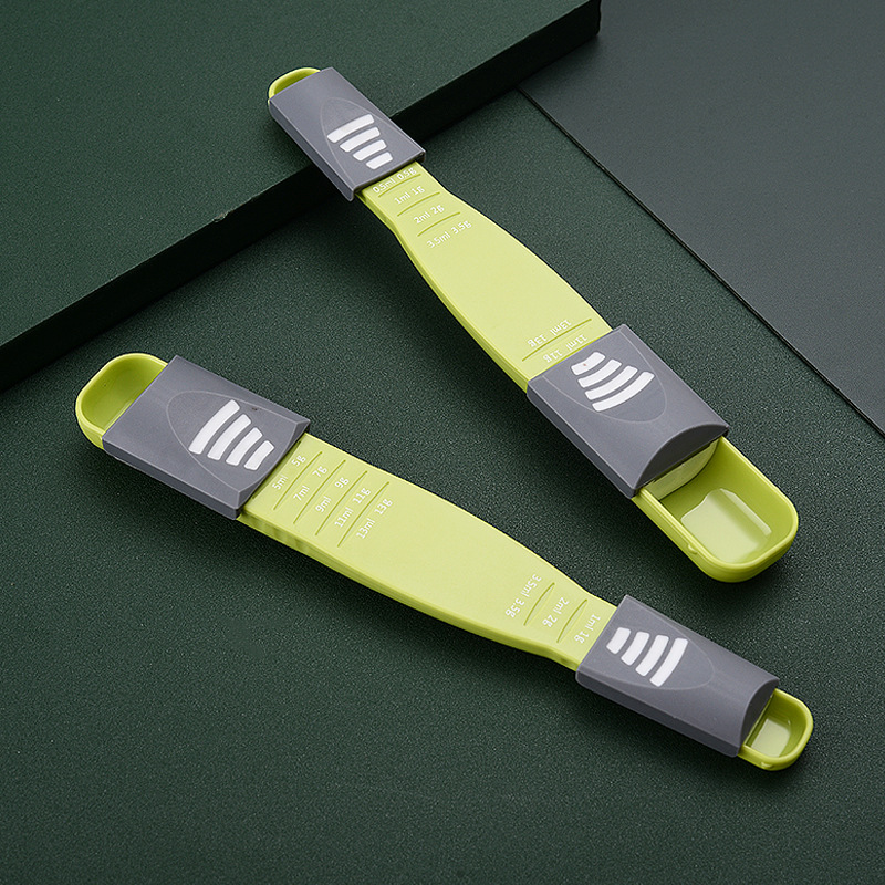 Cocina cuchara de escala de ocho engranajes cuchara de medición medidor de harina de café cuchara cuantitativa cuchara ajustable cuchara para hornear gadget cuchara de medición