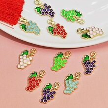 新款合金滴油水果彩色葡萄饰品配件DIY项链手链吊坠包包挂件饰品