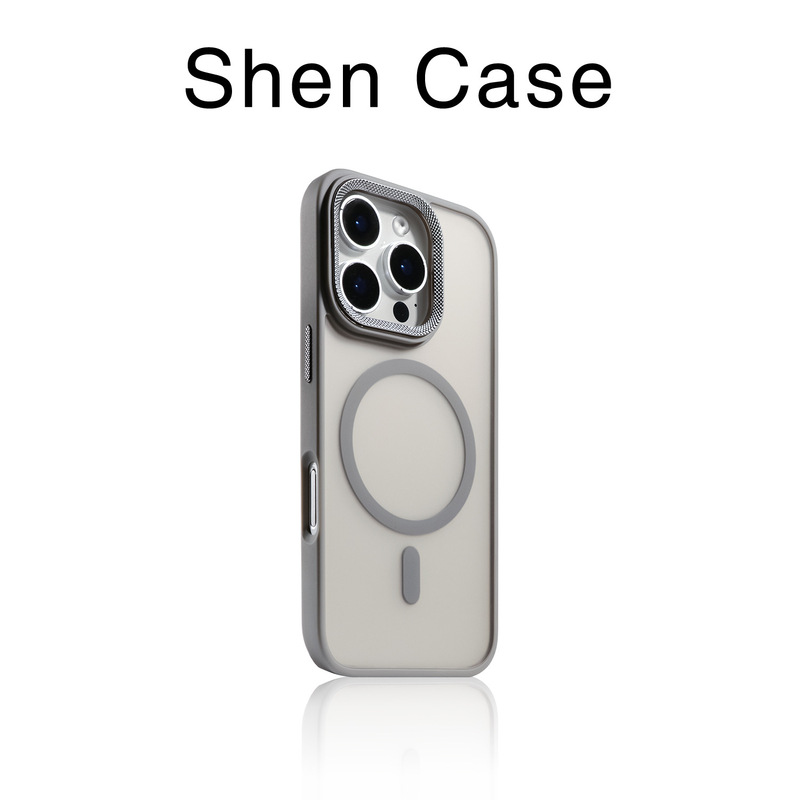适用iPhone17promax钻纹镜头磁吸手机壳苹果16肤感磨砂15保护套14|undefined