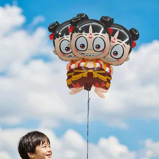 地推摆摊哪吒气球飘空氦气铝膜吒儿魔童爆款批发宝宝卡通大号