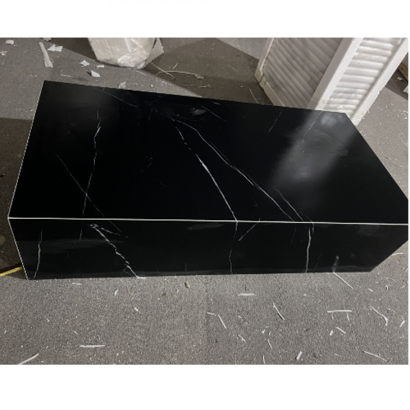 Mesa de centro de losa de roca de alta calidad de lujo ligero francés, puerta de entrada, sala de estar, hogar, apartamento pequeño, mesa de centro rectangular, combinación de mesa lateral