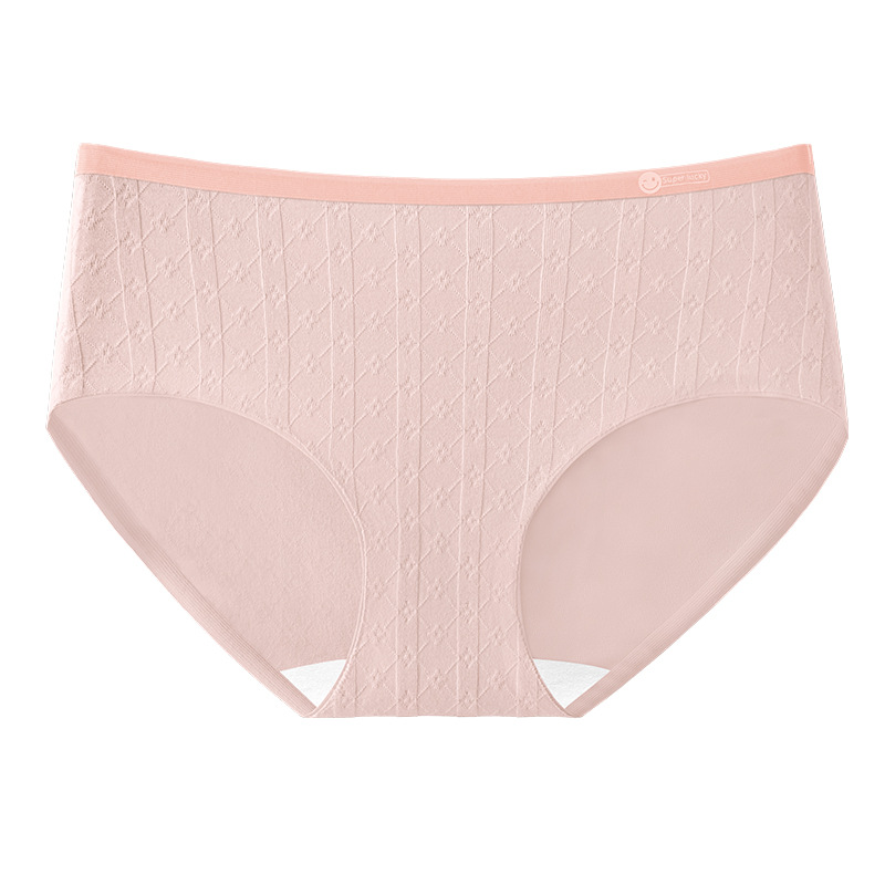 Jacquard de algodón puro grado 9A entrepierna de algodón antibacteriano 2024 nueva ropa interior de cadera de algodón triangulado sin costuras para mujer