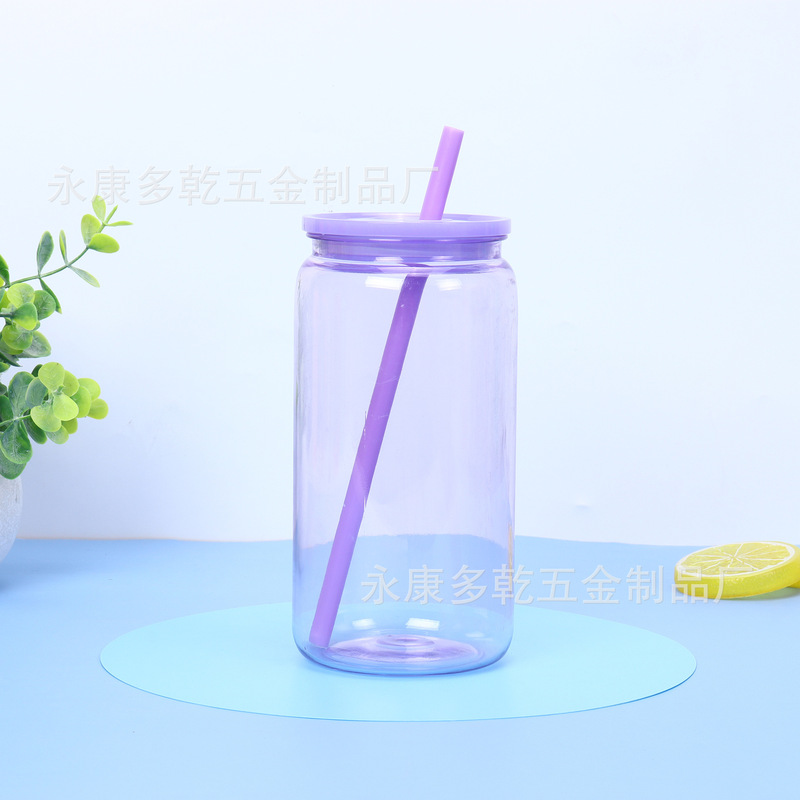新品16オンスカラープラスチックメイソンカップカラーゼリースノーボールカップストローカップ20オンス二重プラスチックカップ|undefined