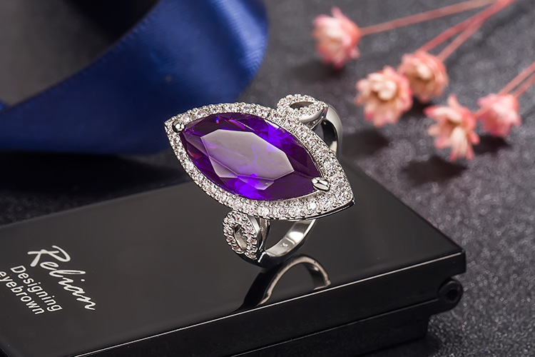 Fashion Horse Eye Copper Rings Inlay Zircon Copper Rings 1 Piece