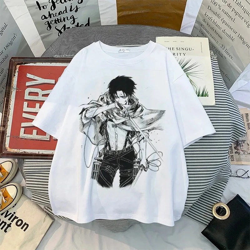 Summer Harajuku T-Shirt Japanese Anime Attack on Titan Levi
