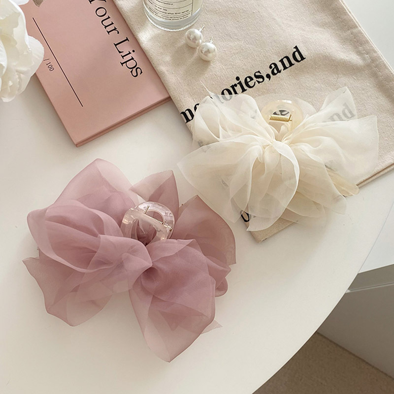 Pince à cheveux de voyage de style féerique, pince à cheveux avec nœud en fil, pince à requin, grande poignée, nouveau style, affichage de cheveux, pince à cheveux, accessoires pour cheveux de princesse, couvre-chef_voghion.com