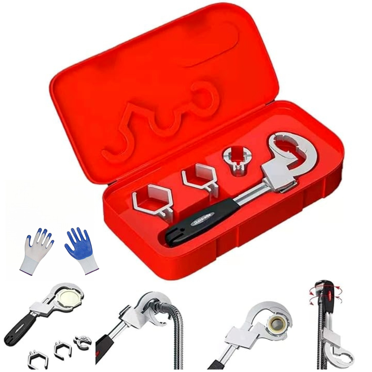 水槽下可调扳手 水龙头工具， 管道水龙头管道扳手