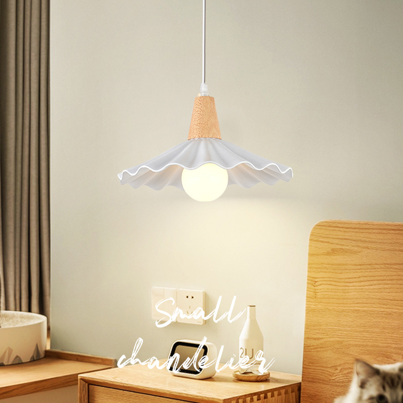 Lámpara de comedor de madera nórdica de tres cabezas mesa de comedor lámpara de Bar simple estilo japonés moderno estilo tranquilo dormitorio creativo pequeño