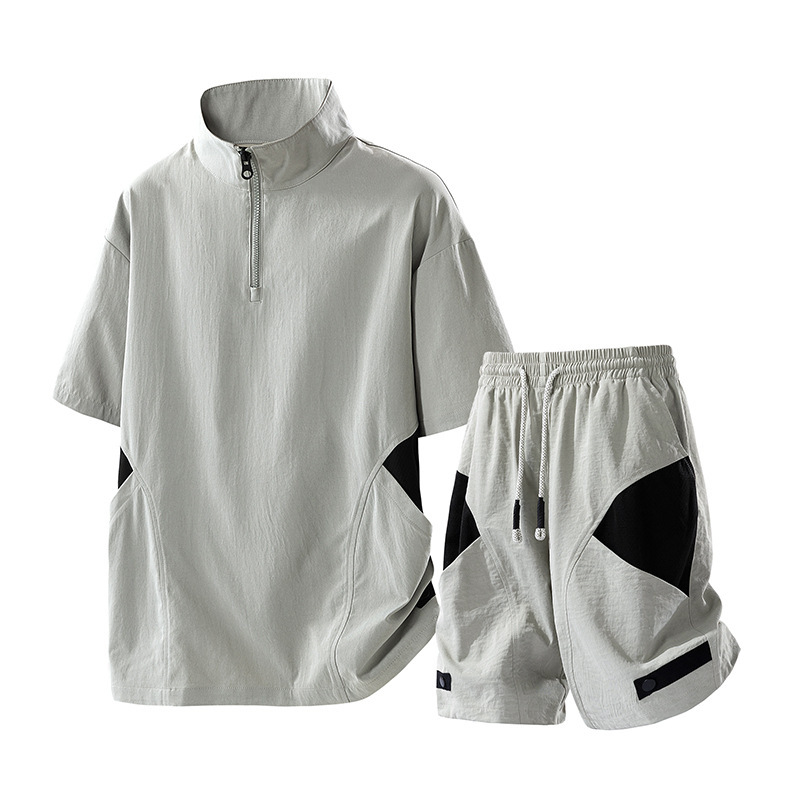 2026 Summer New Large Size Casual Short-Sleeved Trendy Suit for Boys, Stylish Loose-Fitting Sports Cross-Border Two-Piece Set