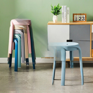 Creative Bench Dinner Nordic Plastic Stool Household Stool Restaurant Stool Thickened Stacked Commercial Round Stool