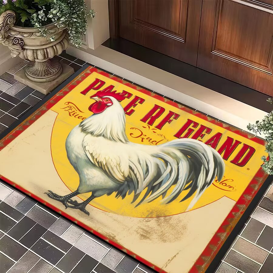 Mud de diatomeas Amazon emitió una alfombra de piso de gallo grande estadounidense transfronteriza, alfombrilla de entrada para puerta, alfombrilla de cocina resistente a las manchas