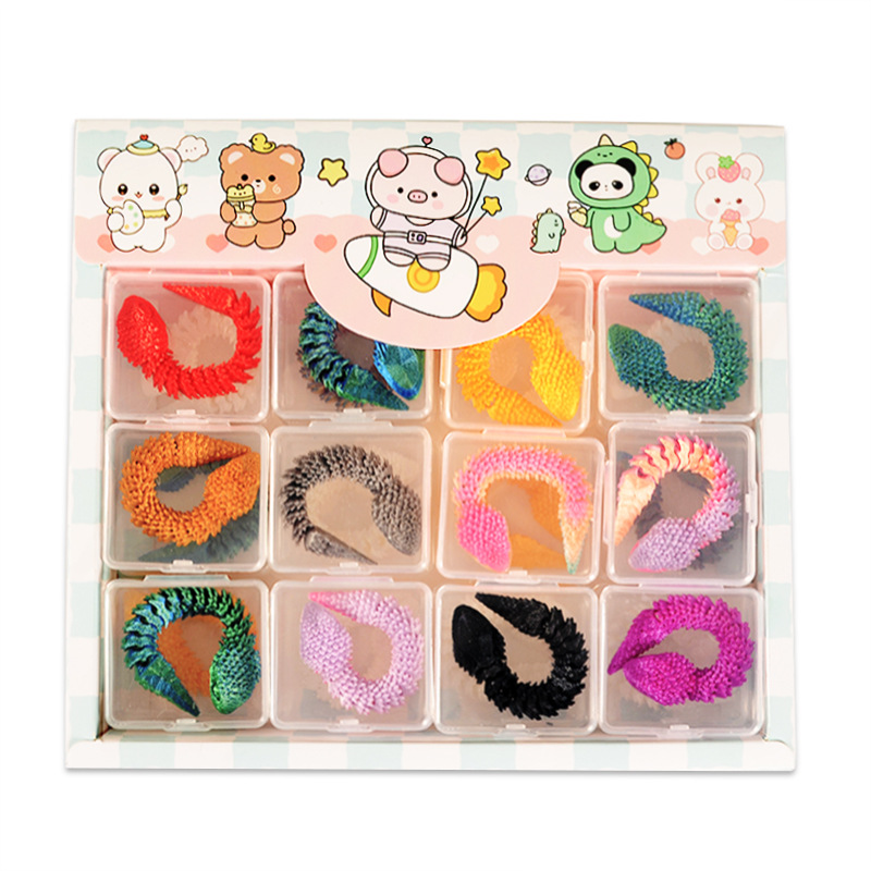 3 위안 24 3D 인쇄 뱀 바디 조인트 움직일 수있는 스테레오 그라디언트 시뮬레이션 그라디언트 뱀 모델 장난감 매점