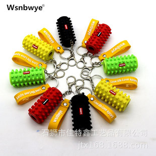 Spot fitness foam roller mace keychain massage relaxing leg muscles personalized pendant ornaments