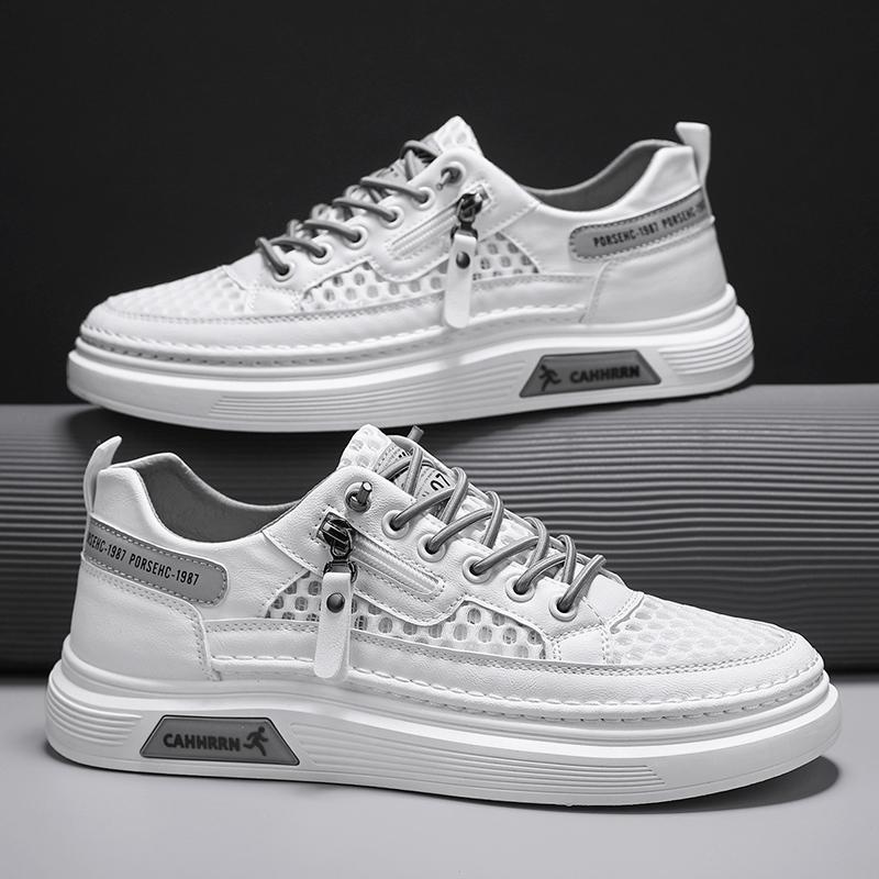 Verano nuevo estilo zapatos de tela de malla grande zapatos de deporte zapatos casuales zapatos blancos pequeños zapatos de moda de suela gruesa todo fósforo estudiantes zapatos de moda zapatos de hombre transpirables