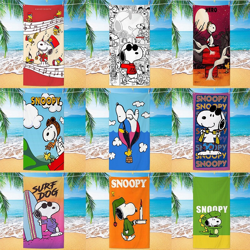 ins cross-border Snoopy microfiber beach towel cartoon children's Class A beach bath towel summer seaside quick-dry towel ins cross-border Snoopy microfiber beach towel cartoon children's Class A beach bath towel summer seaside quick-dry towel