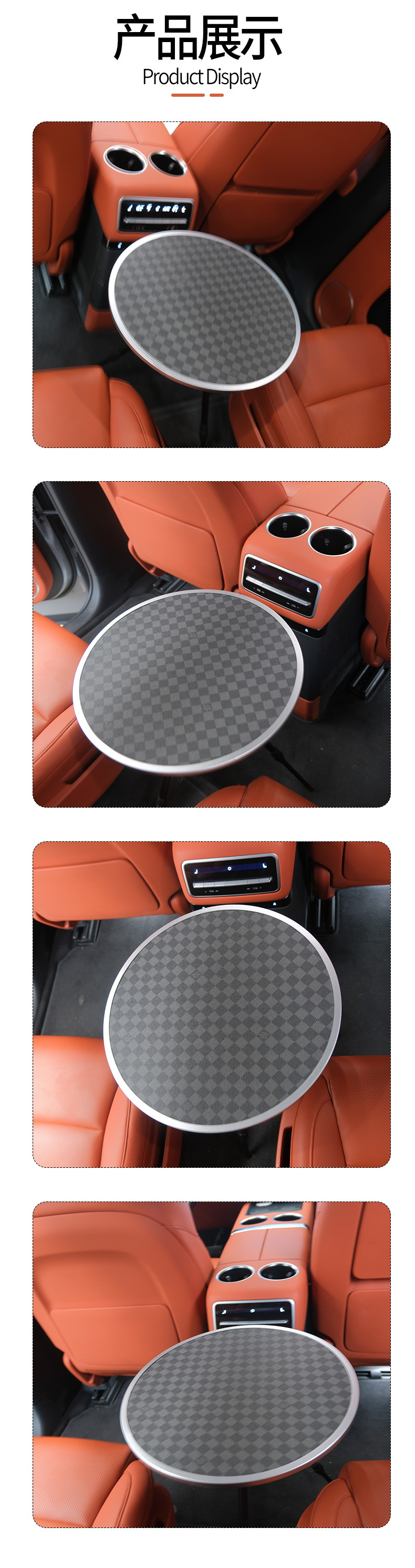 Outdoor Folding Small Round Table, Portable and Adjustable Height, Suitable for Camping, Picnics, with Double-Layer Design and Light Stand, Tea Table, and Car Use