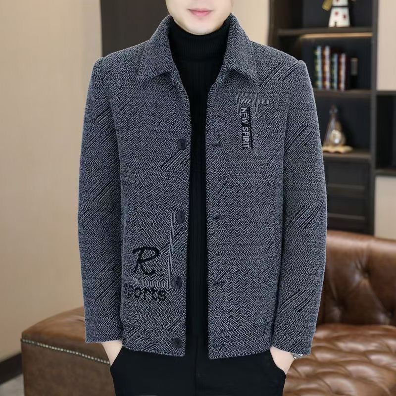 Men's Lapel Jacket 2025 Spring & Fall New Style Young Mature Style Fashionable Casual Men's Short Jacket