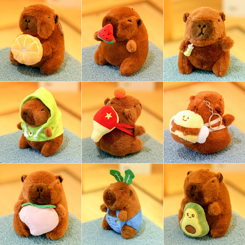 Kapibala Pendant Capybara Plush Toy Keychain Cloth Doll Small Kapi Bar Shake Tonic Play Doll