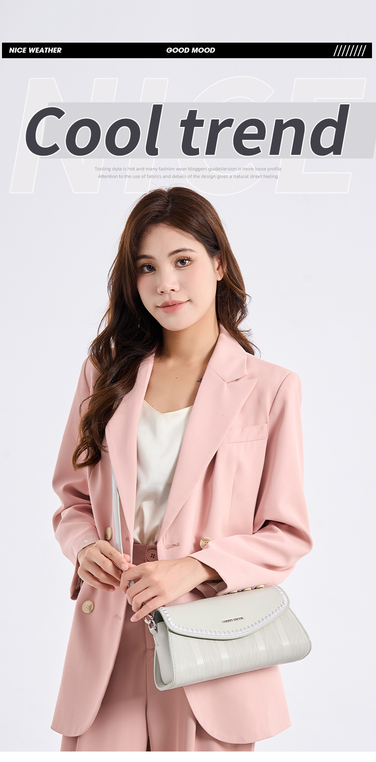 Túi đeo chéo nữ phong cách retro baguette, kiểu dáng nhỏ gọn đeo vai đơn — đen, trắng, màu nâu, màu sáng chi tiết 4