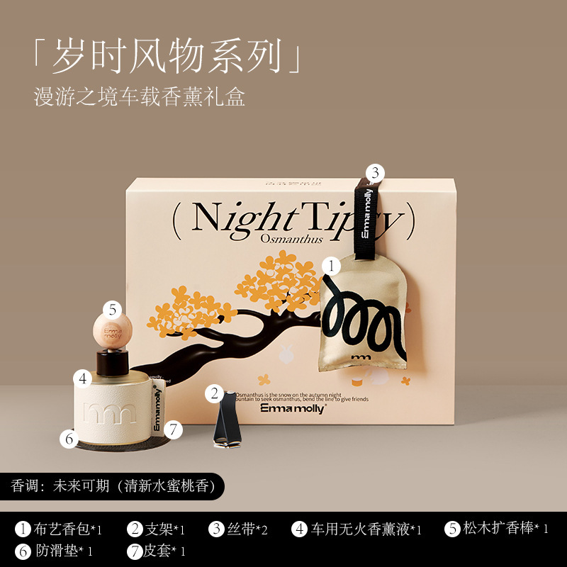 EmmaMolly艾玛莫莉漫游之境车载香薰礼盒香包支架丝带扩香液皮套|undefined