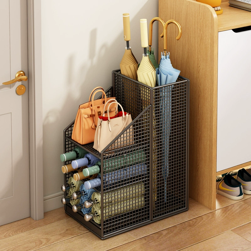Umbrella, storage system, capacious drying rack with umbrella holder for commercial use for yoga