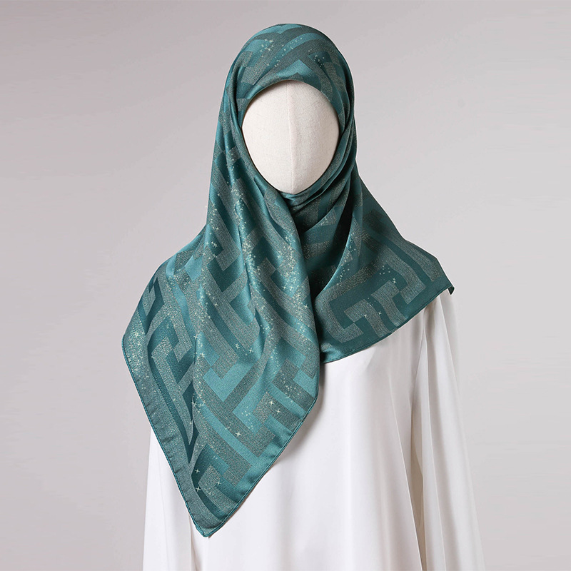 Retro Seidenschal Quadratisch Damen Sommer Versatile Kopftuch_voghion.com
