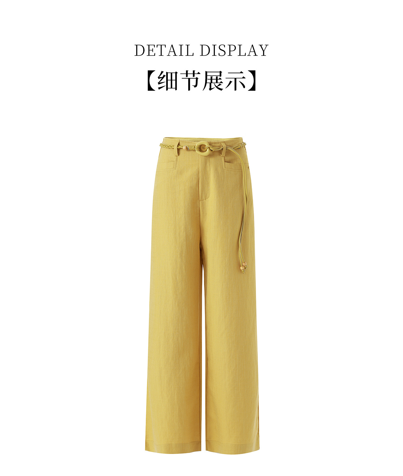 Quần culottes nữ ống rộng chất liệu cotton pha linen mát lạnh — Xanh lông mòng đen chi tiết 31