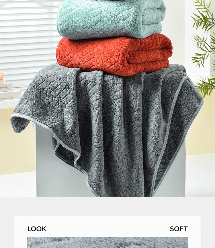 Grenzenüberschreitendes Temu Weizenähren Handtuch Korallenfleece Badetuch saugfähig nicht haarend großes Badetuch Set mit Einfassung Handtuch-Set Großhandel