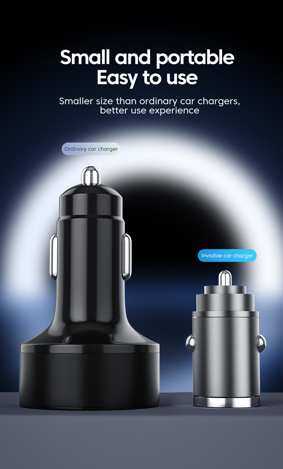 Multi-port with digital display support super fast charging 6/8 port with voltage vehicle-mounted one-to-six/8-car fast charging cross-border